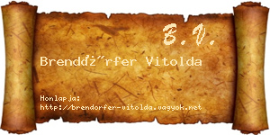Brendörfer Vitolda névjegykártya